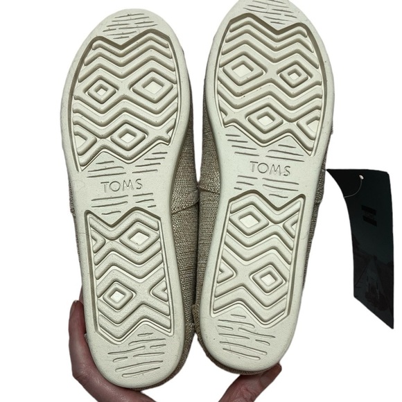 TOMS Ivory Glitter Alpargata Flat Slip
On Shoes Women's 9 nwt no box - Picture 5 of 9